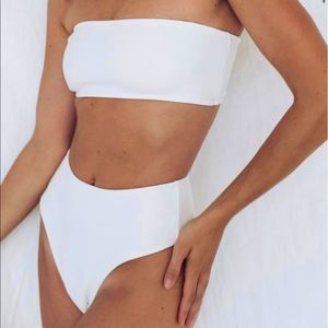 Wanderlust swim white bikini 3 piece set